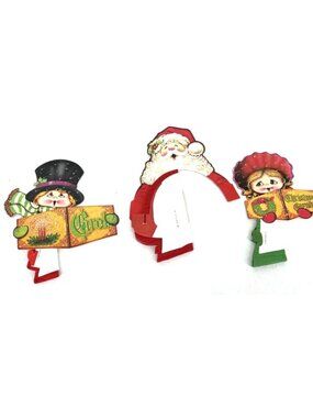 Beistle Honeycomb Carolers And Santa 1980s Lot of 3 Christmas Winter 10"